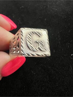 925 STERLING SILVER MENS “G” SIGNET RING